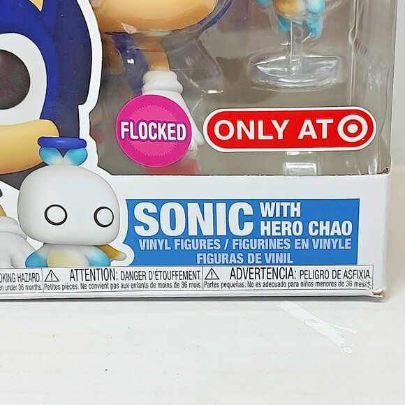 Funko Pop! Games Sonic the Hedgehog & Hero Chao 1036 Vinyl Figures Flocked NEW - Picture 11 of 16